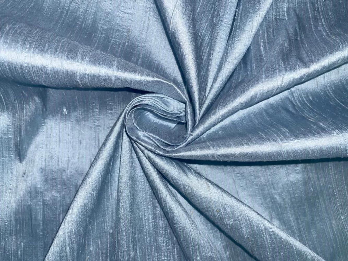 Angel Blue Dupioni Silk Fabric