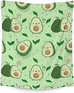 Blanket for Girls - 60"x80" Cute Avocado Throw Gifts - Green Soft Fuzzy Blankets for Bed, Couch & Living Room