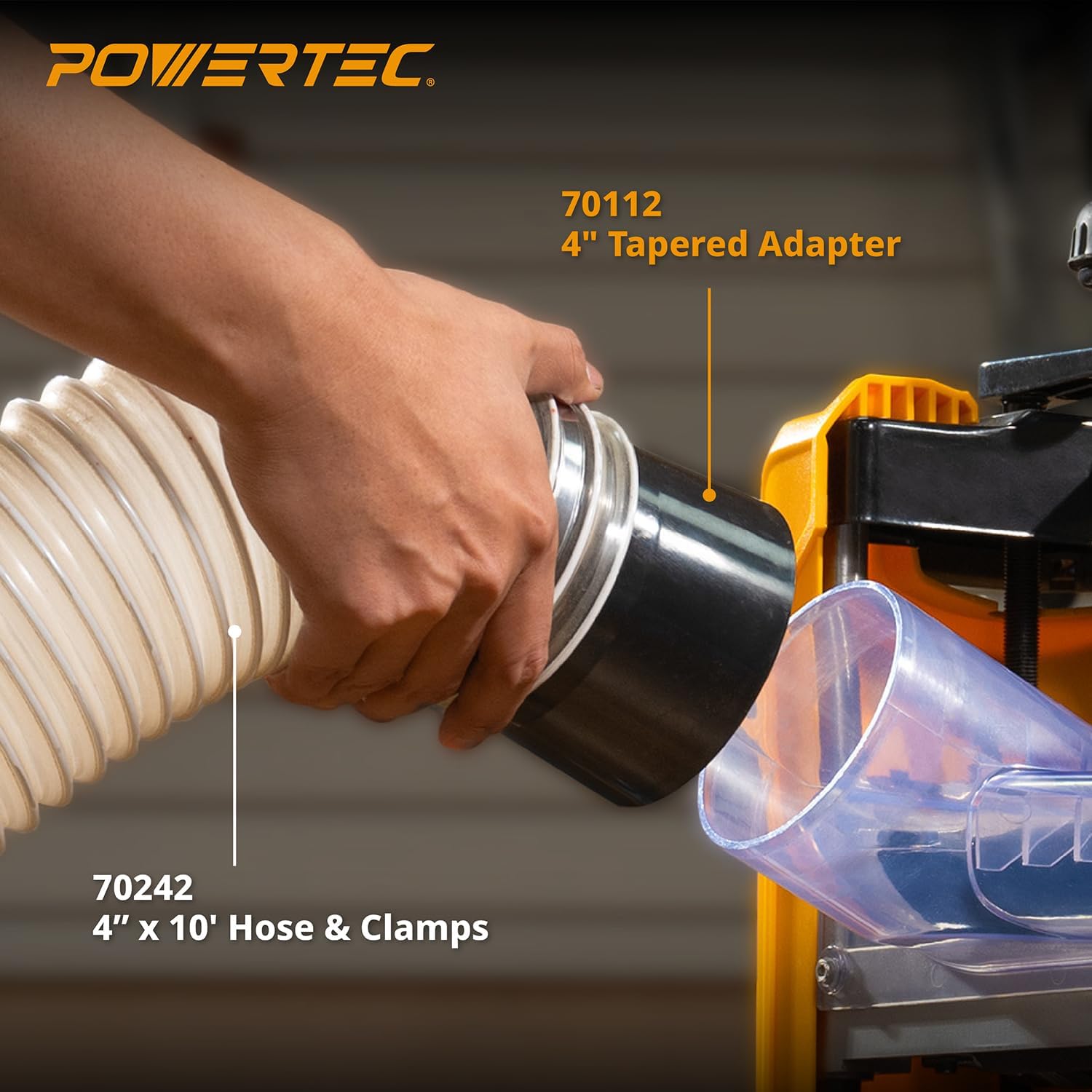 POWERTEC 70112-P2 4-Inch Quick Connect & Disconnect Adapter, 2 PK