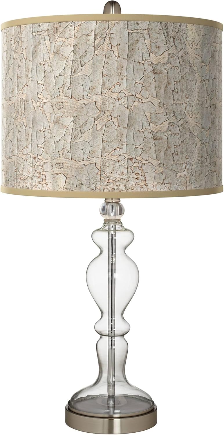 Giclee Glow Al Fresco Giclee Apothecary Clear Glass Table Lamp with Print Shade