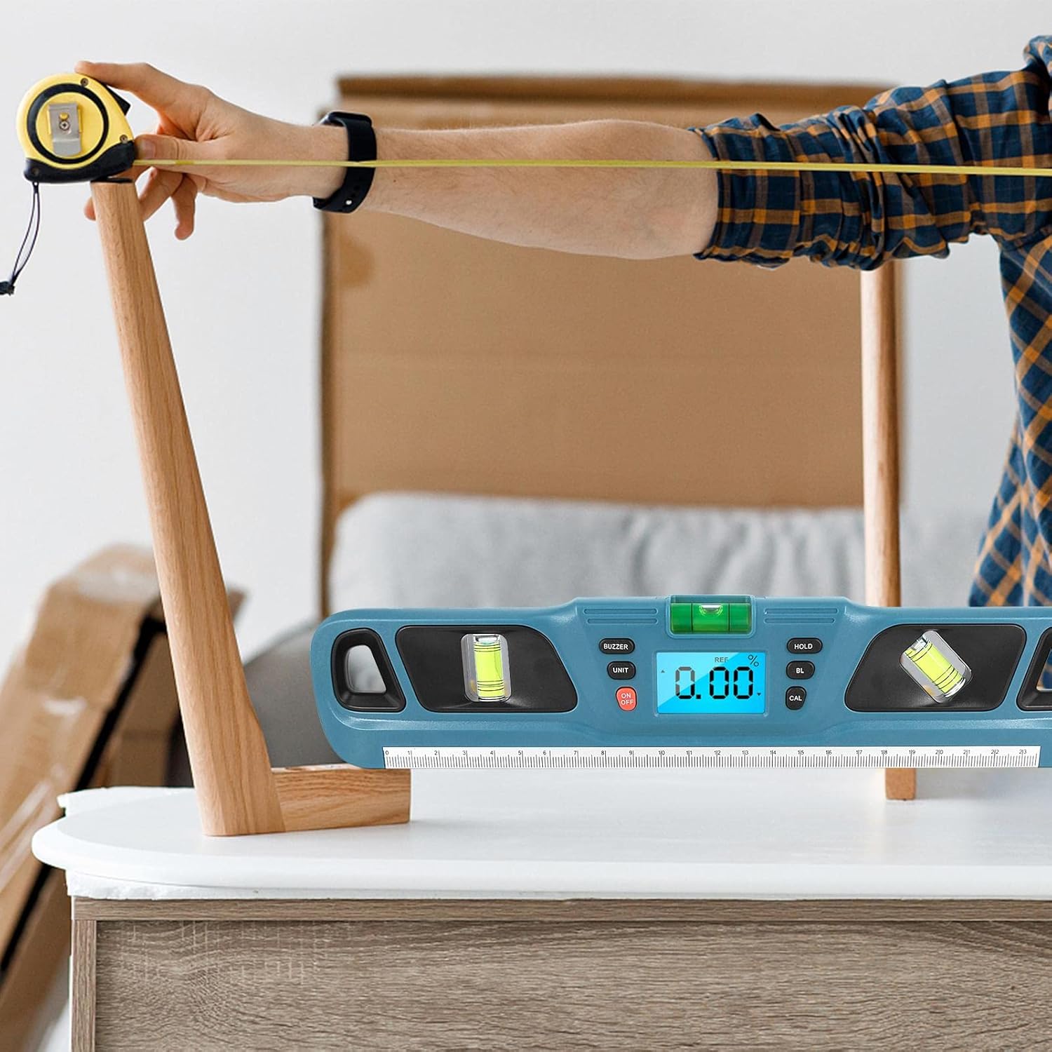 Bnf® 360 Degree Digital Level Inclinometer Ruler with Magnets LED Display Blue| Protractors| Manufacturing & Metalworking