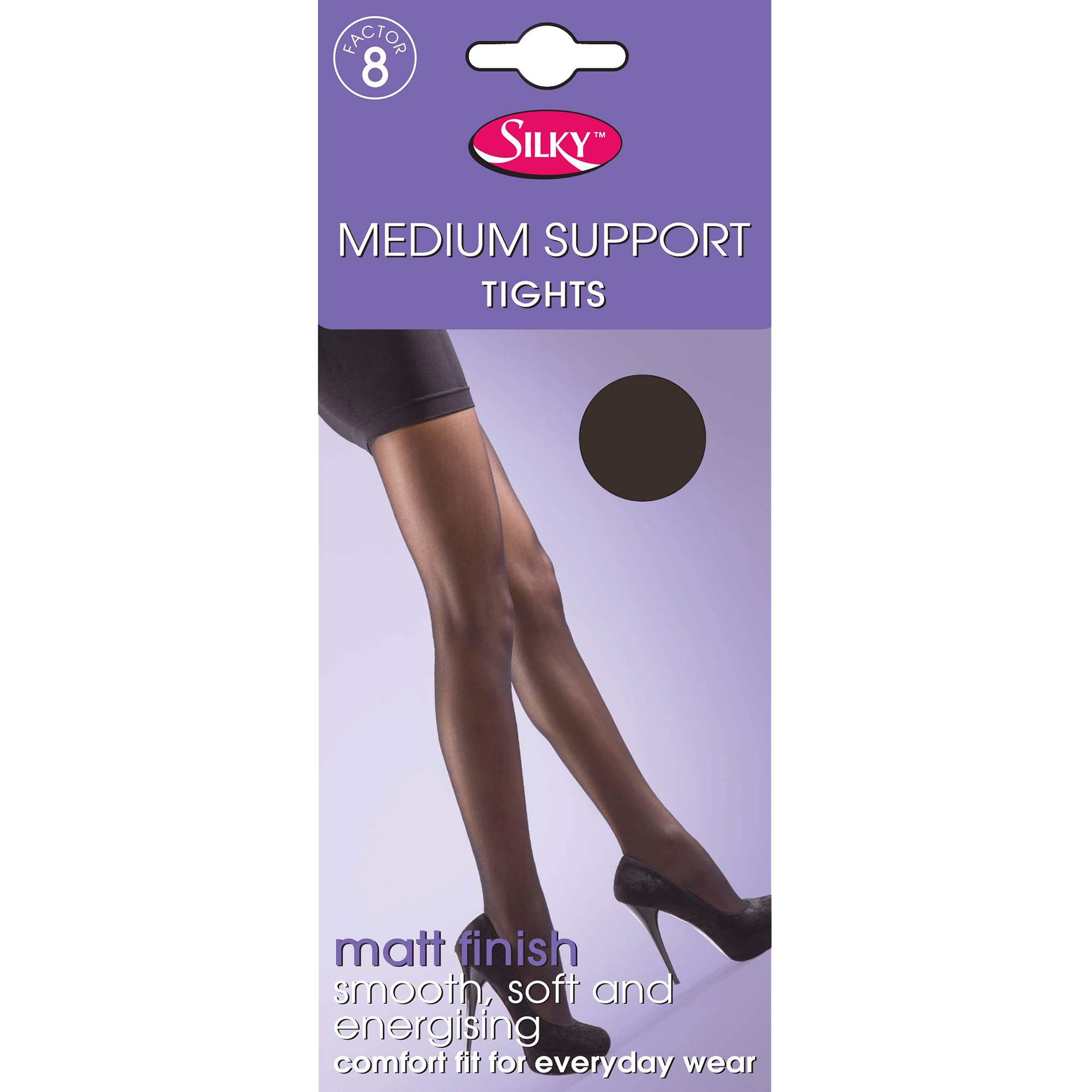 Silky Ladies Medium Support Tights (1 Pair) (Large (42”-48”)) (Barely Black)