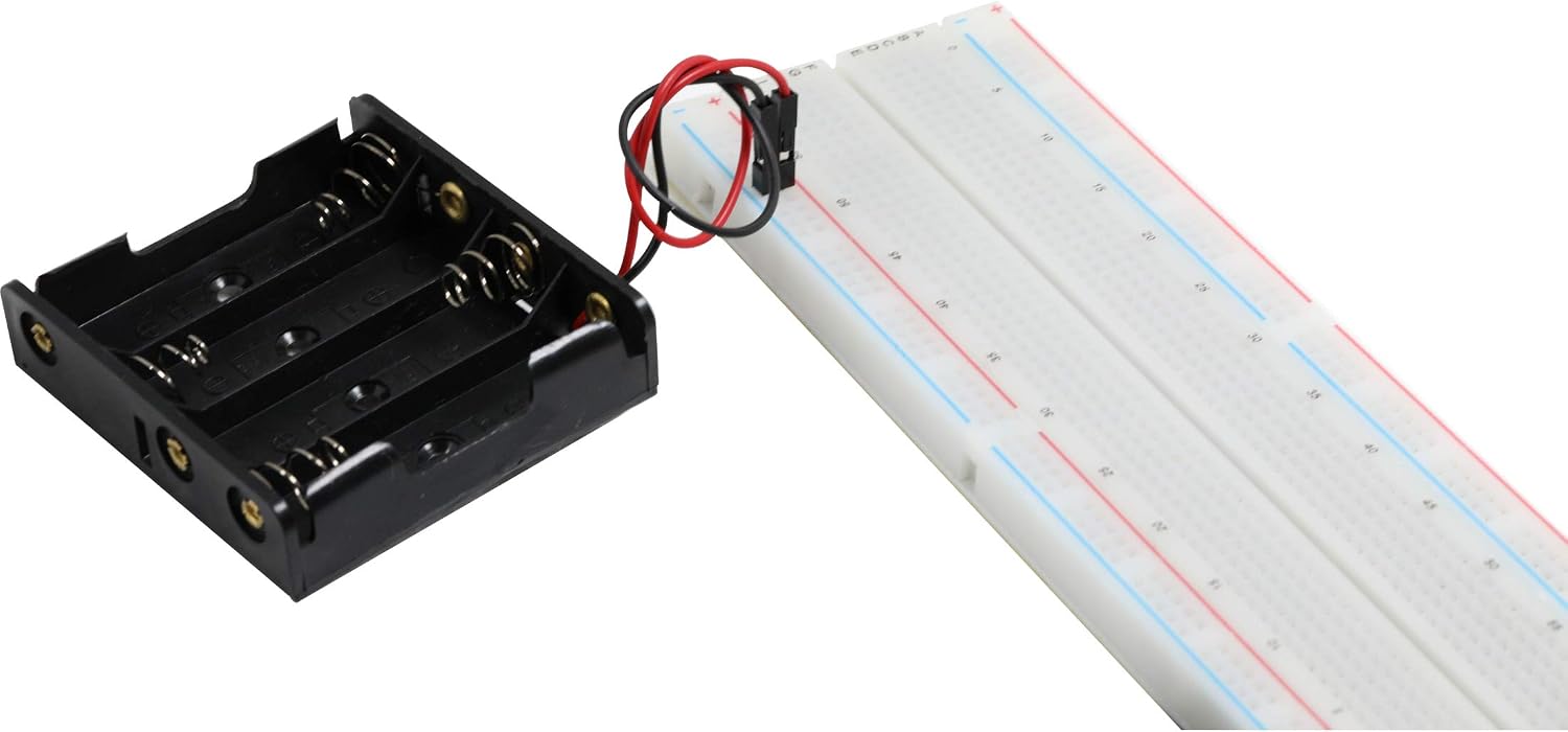 2pcs 4X 1.5V 4 AA Battery Holder with Male Pins 6V 4 AA Battery Holder with Wire Leads Easy for breadboard