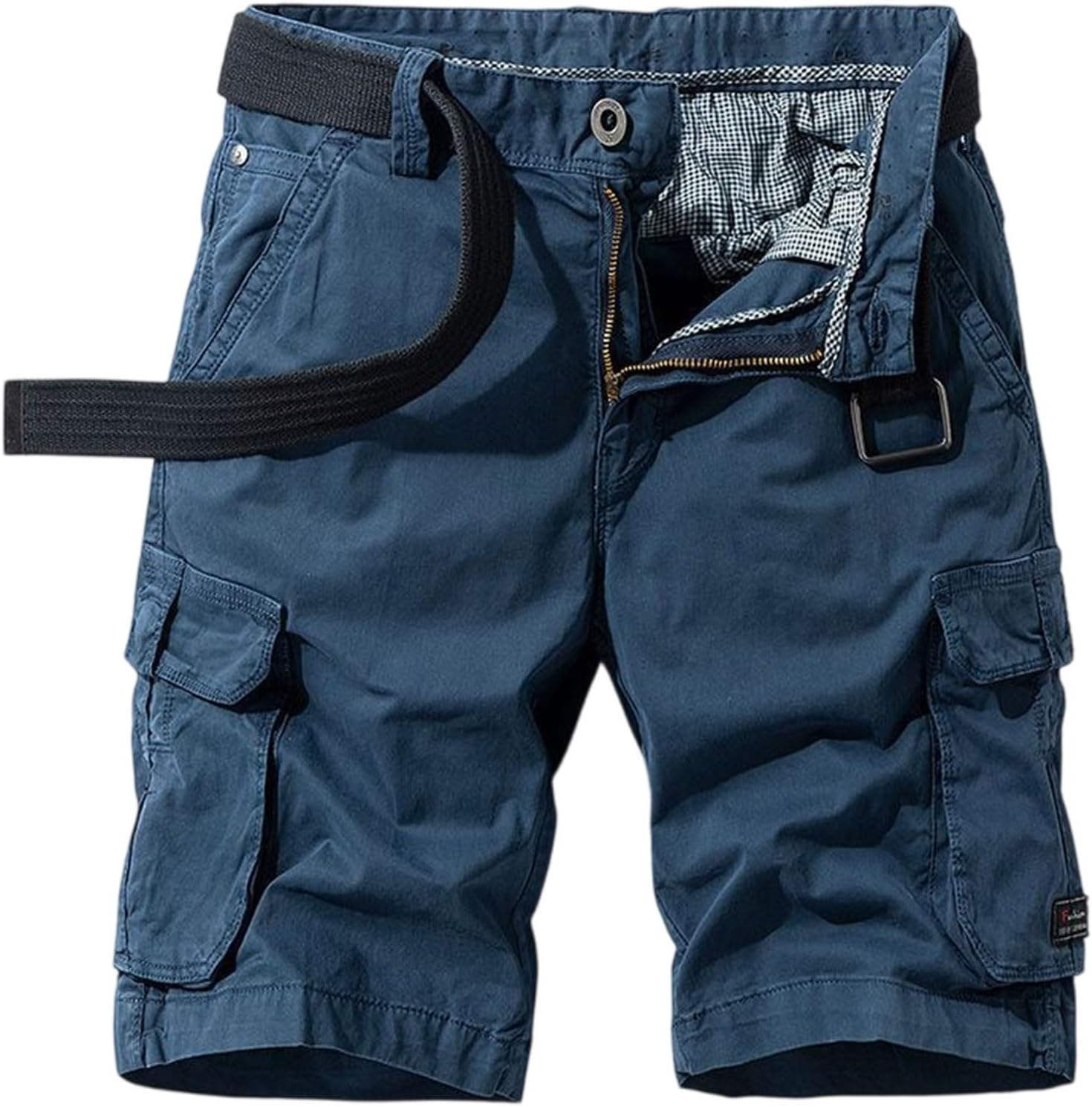 SGASY Elastic Waist Cargo Shorts for Men Casual Summer Hiking Pants Big and Tall Knee Length Multi-Pockets Bermuda Shorts