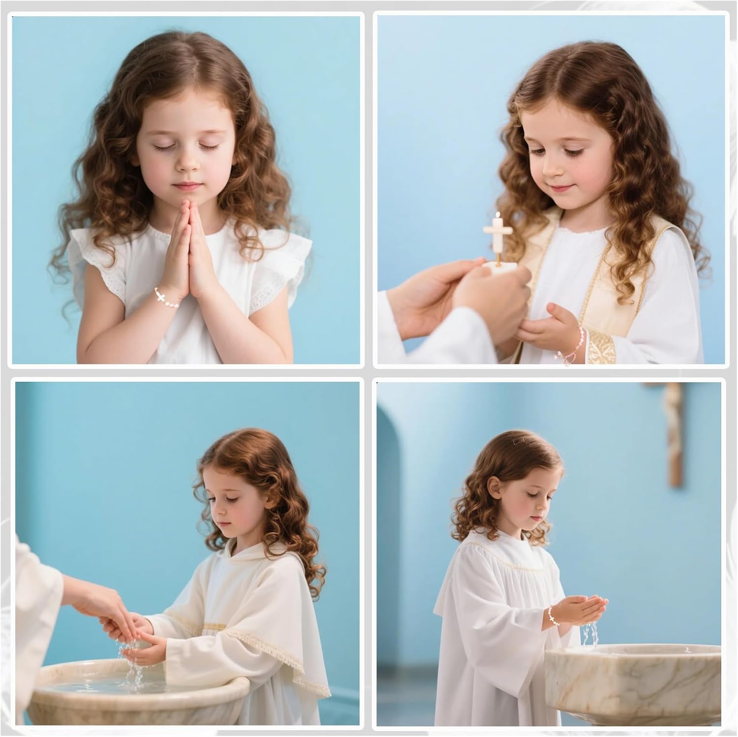 Adjustable Pink Pearl Cross Bracelet Baptism Confirmation First Communion Religious Gifts for Girls, Daughter, Granddaughter, Niece - Image 5