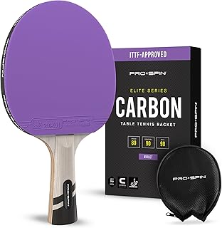 PRO-SPIN Carbon Ping Pong Paddle - Table Tennis Racket | Violet Limited Edition Color | Shakehand Grip