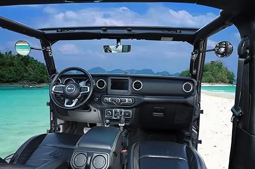 Miniatura 6 de Para Jeep Wrangler Espejo Puertas de Repuesto Apagado Menos Espejos A-Pillar Agarradera Retrovisor Compatible con Wrangler JL JT 2018-2024