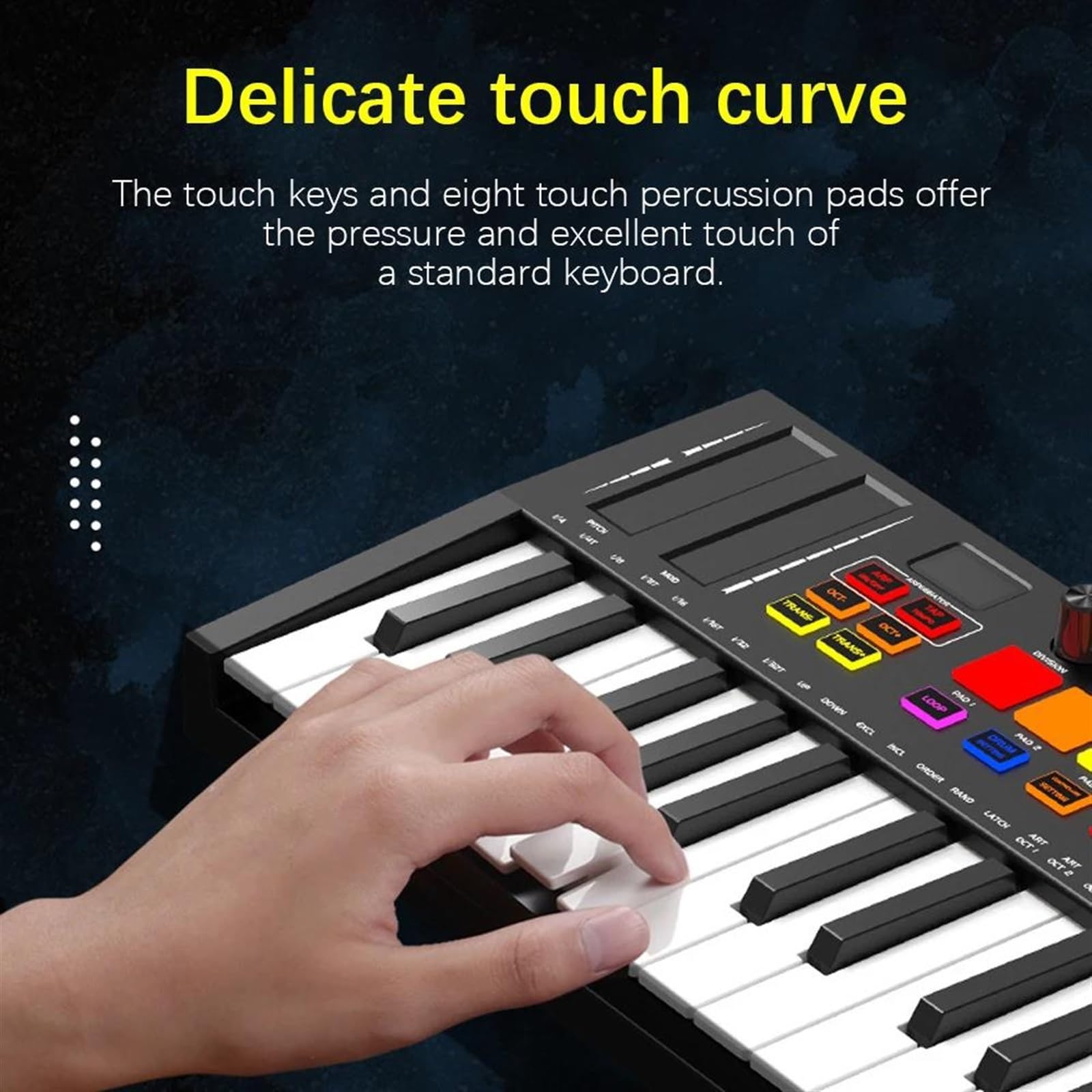 Anfänger Elektronisches Klavier 25-Tasten-MIDI-Keyboard-Controller Professioneller Elektronischer Audio-Portabler Anordnungsanzeige-Knöpfe