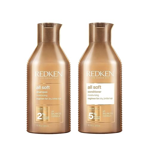 Redken All Soft Shampoo and Conditioner Set For Dry or Brittle Hair - Provides Intense Softness and Shine With Argan Oil, 10.1 Fl Oz