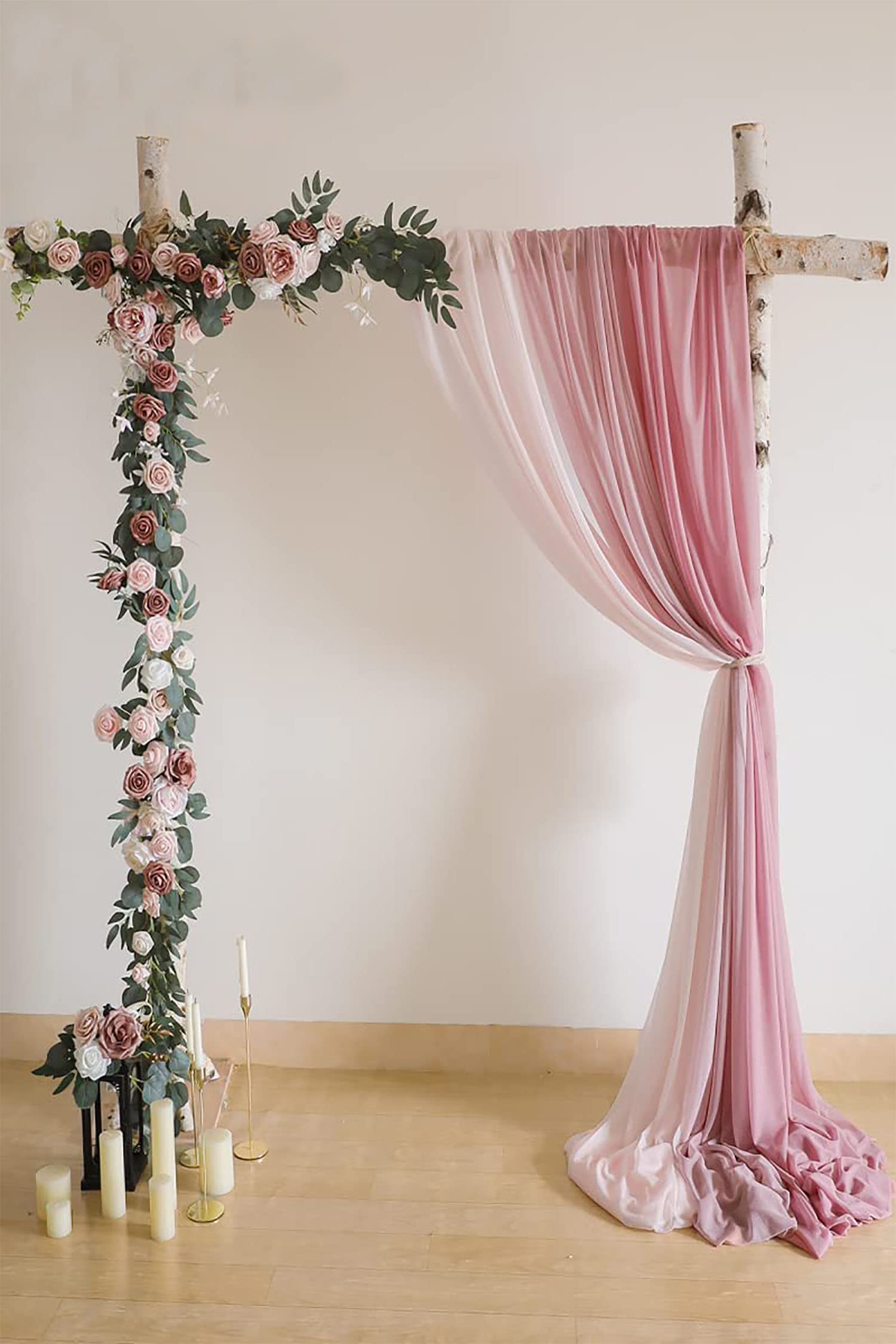PlusFive Arco per matrimonio, in legno, 2,28 m, quadrato per matrimonio, per decorazioni classiche, archi di rose, archi da giardino e decorazione da giardino