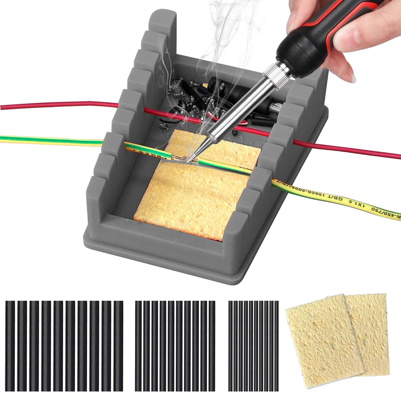 Soporte de soldadura de silicona para cables de electronica y tubos retractiles