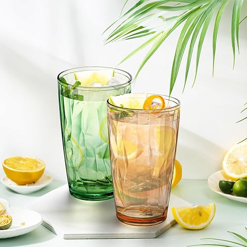 Miniatura 5 de Hedume Paquete de 6 vasos de 17 onzas de alta calidad, juego de 6 vasos apilables, vasos de plástico para agua, sin BPA