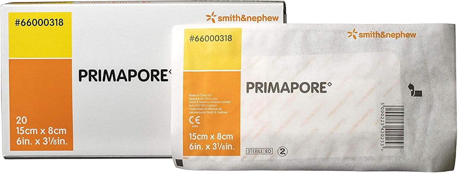 Smith & Nephew Primapore White Polyester Nonwoven Island Dressing Sterile 3-1/8 X 6 Inch 200 per Case
