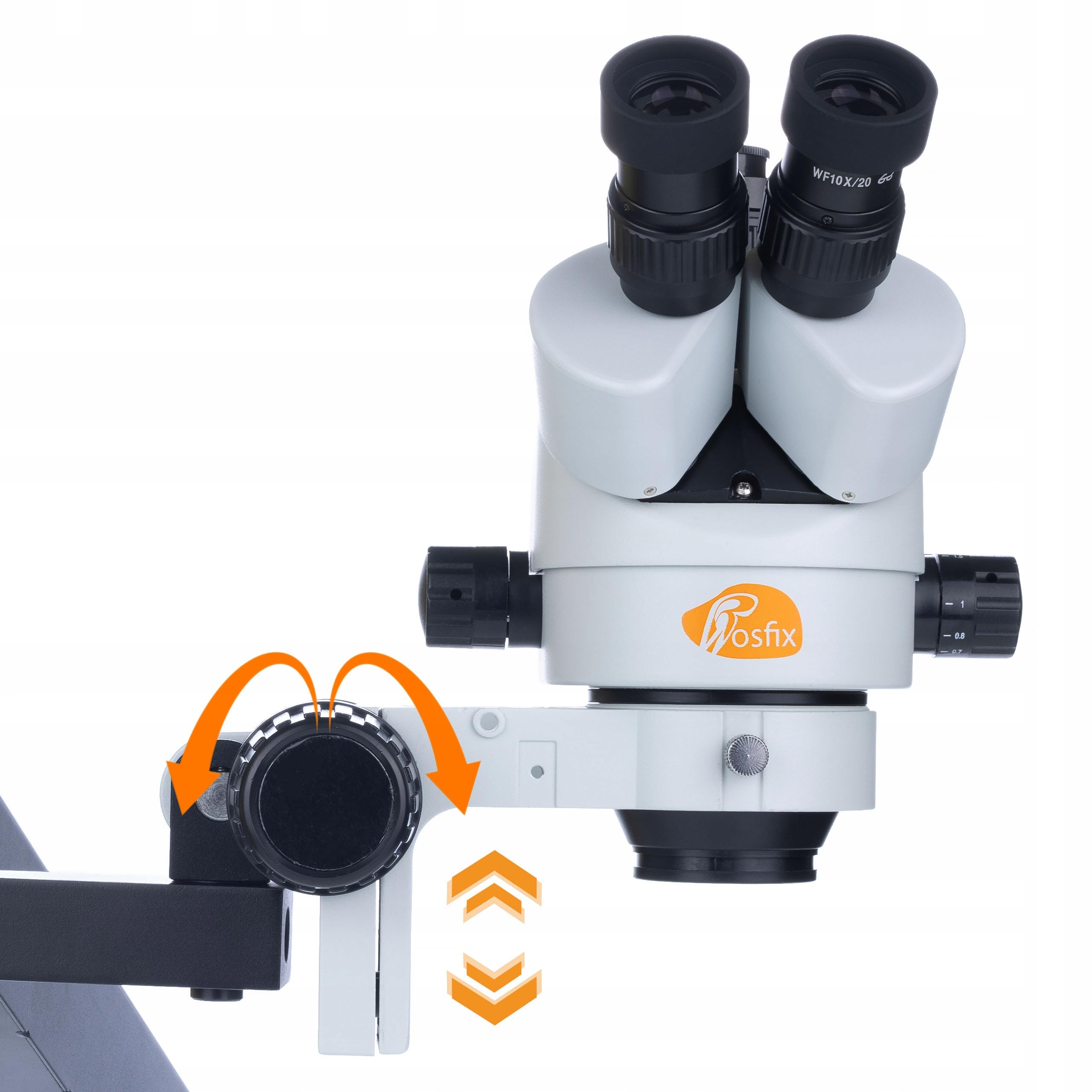 Rosfix Neptune Pro MSNP-T-WDMS1 - Microscopio estereoscópico trinocular con brazo y cámara HDMI/USB de 51 MP | Zoom 7 – 45x, focal simultáneo | Laboratorio, Industria, Formación