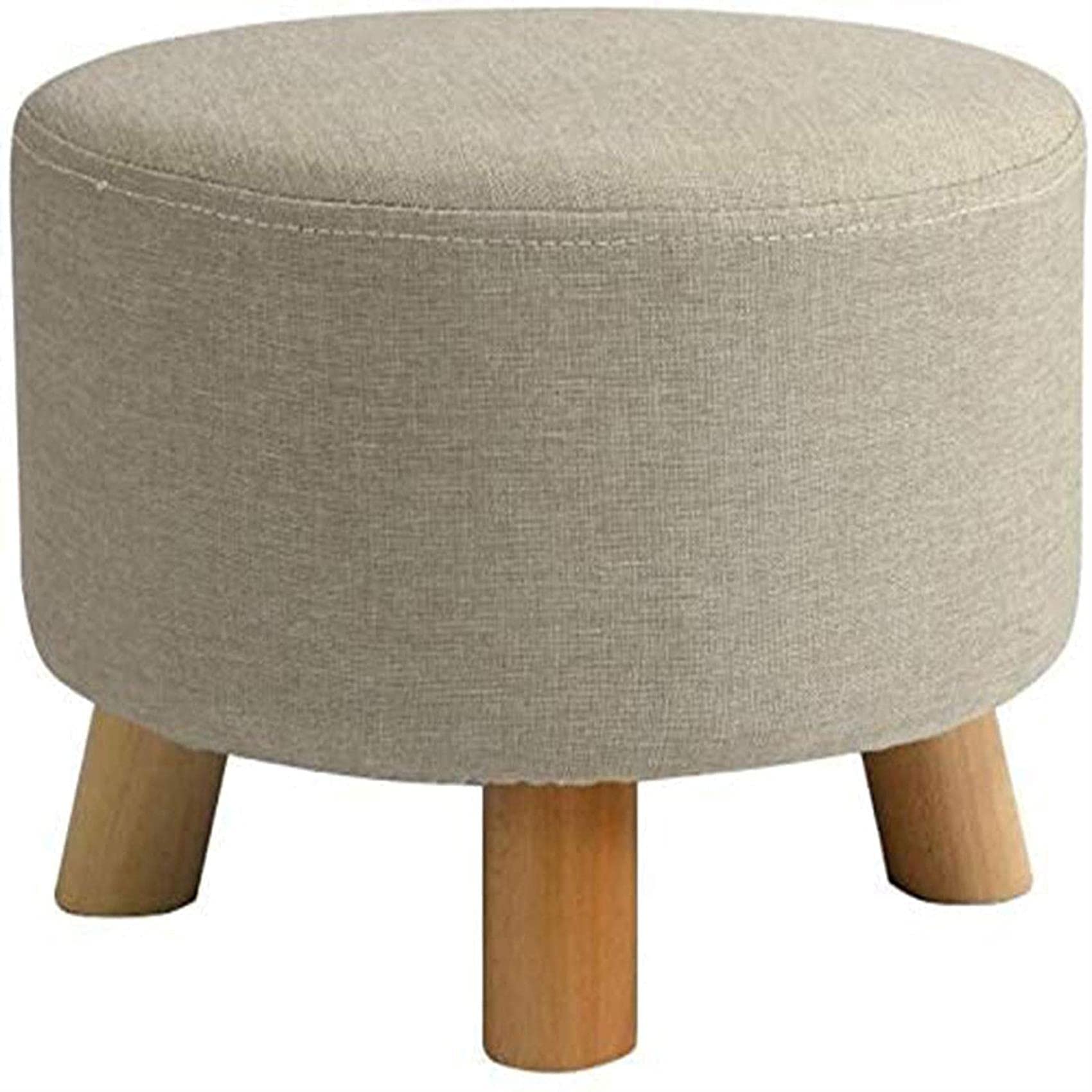 Repose-pieds rembourré et tabouret de pied rond ottoman avec rangement en bois