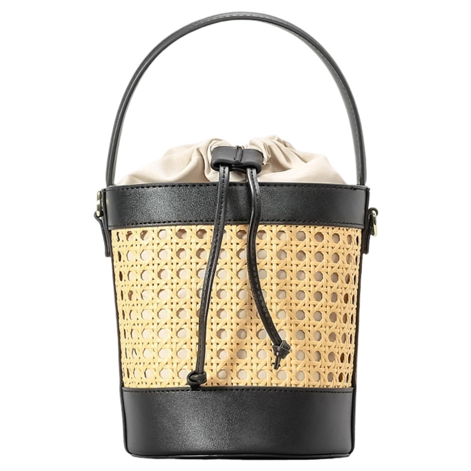 Borsa Intrecciata Borsa a tracolla estiva in paglia, borsa da spiaggia, borsa tote in pelle PU, borsa da viaggio for le vacanze, for donna