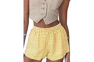 Women's Y2K Plaid Shorts: Comfortable and Fashionable Pajama Bottoms