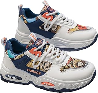 NICO×ASH Y2K Bear Design Basketball-Inspired Sneakers for Women - Breathable Thick Sole Shoes in XXL Sizes, Preppy Vibe Casual