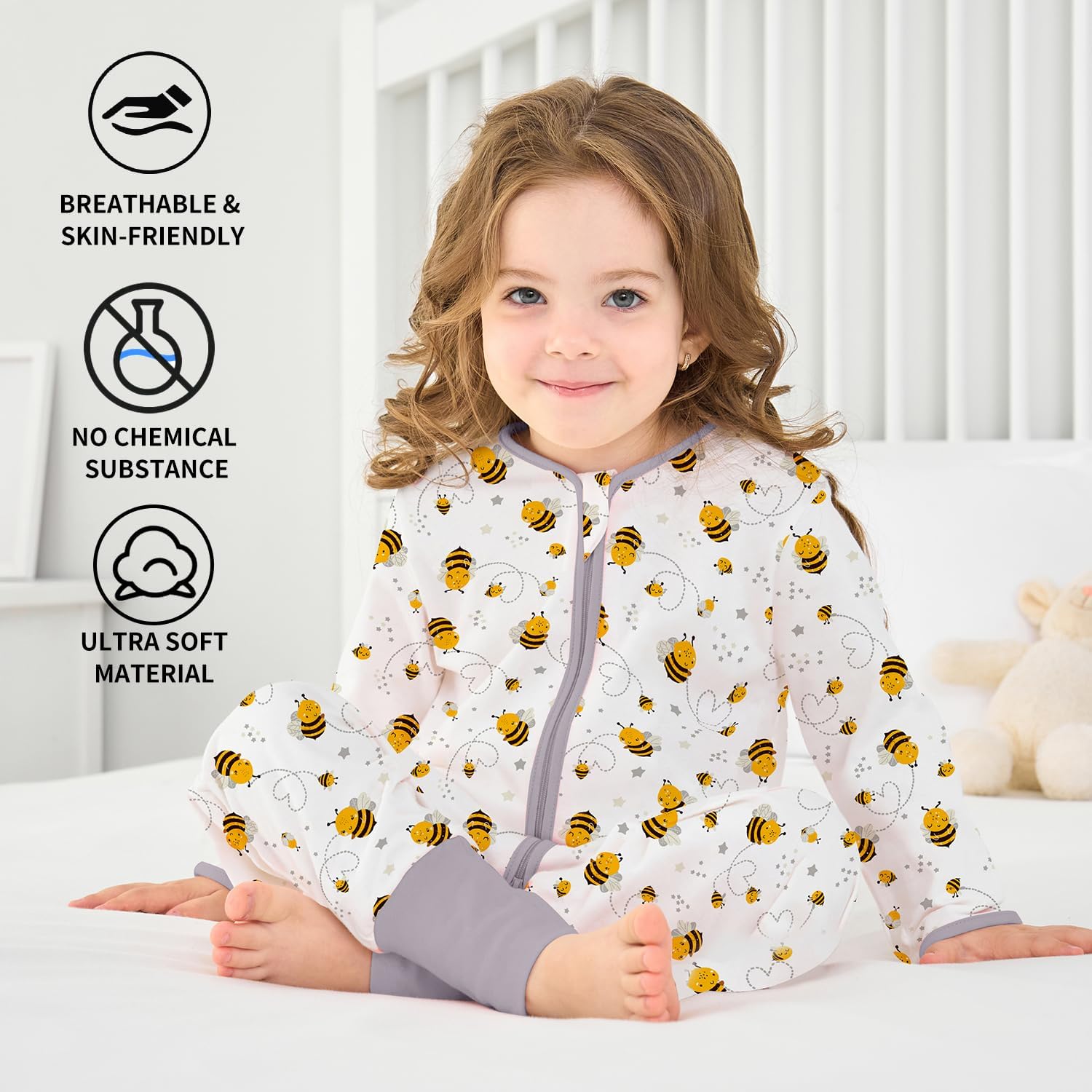 Miracle Baby Sleep Sack with Feet, 0.5 TOG Lightweight Toddler Sleeping Bag with Legs & Long Sleeves for Early Walkers