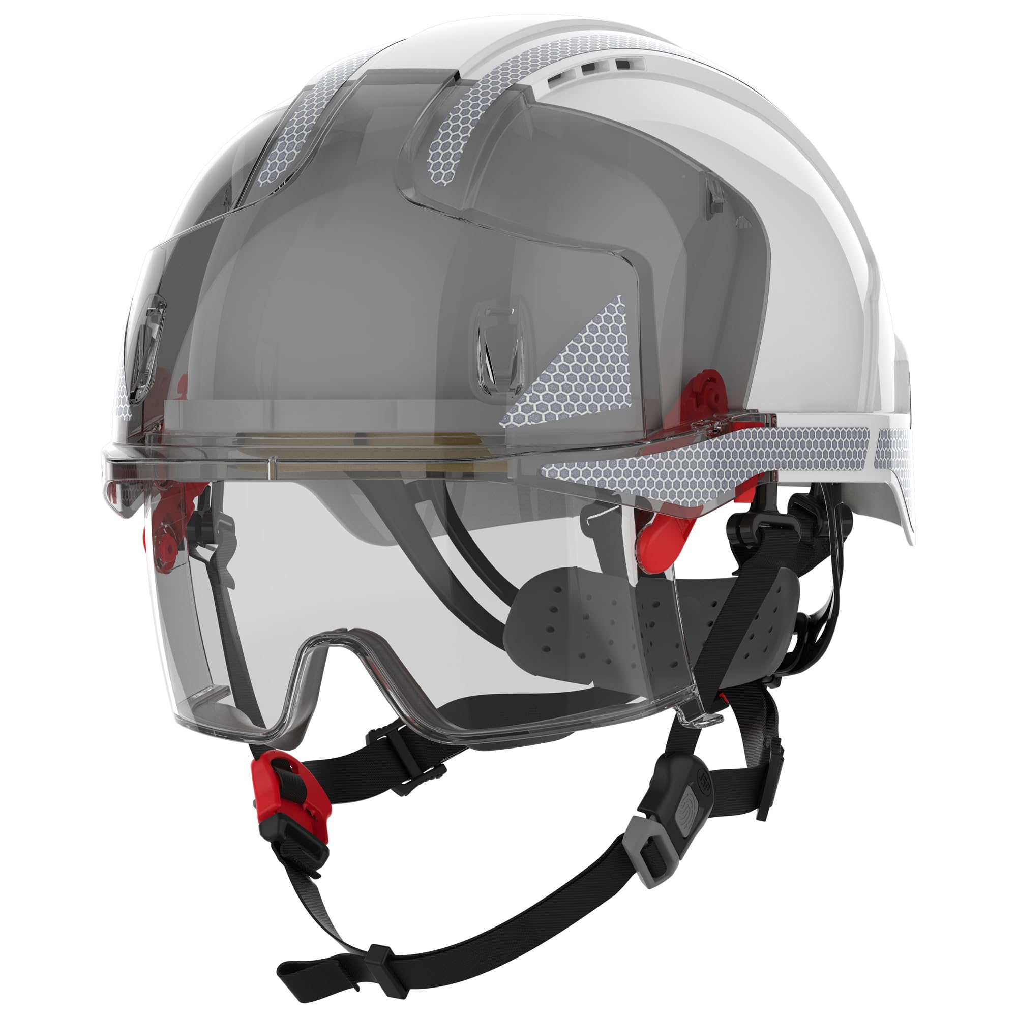 Przemysłowy kask do wspinaczki EVO® VISTAlens® Dualswitch™ biały/dymny ABS