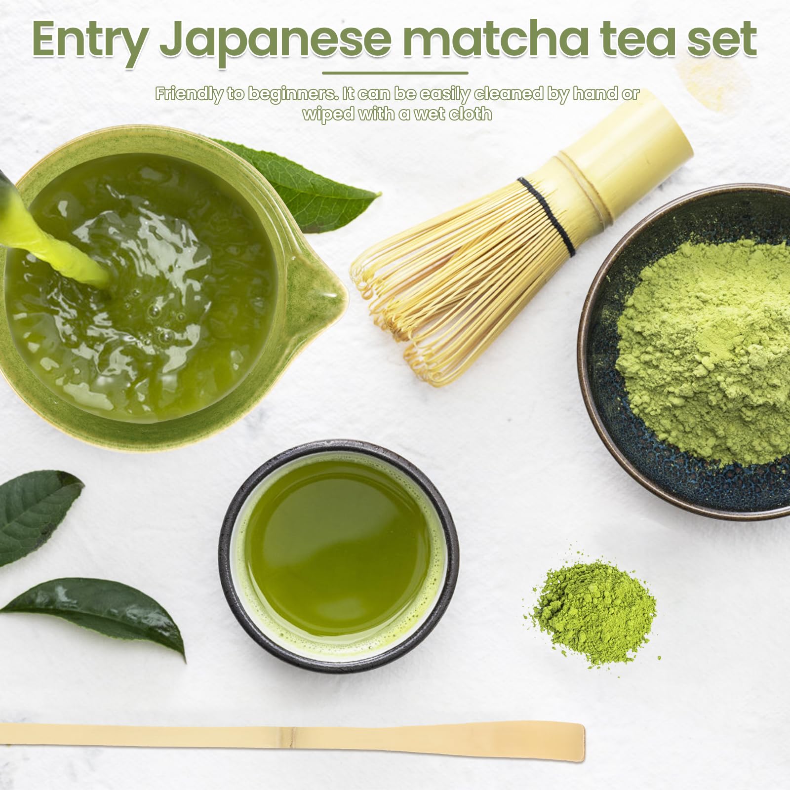 ADDLIVE Matcha Kit, 8 Pièces Fouet à Matcha, Kit Matcha, Kit