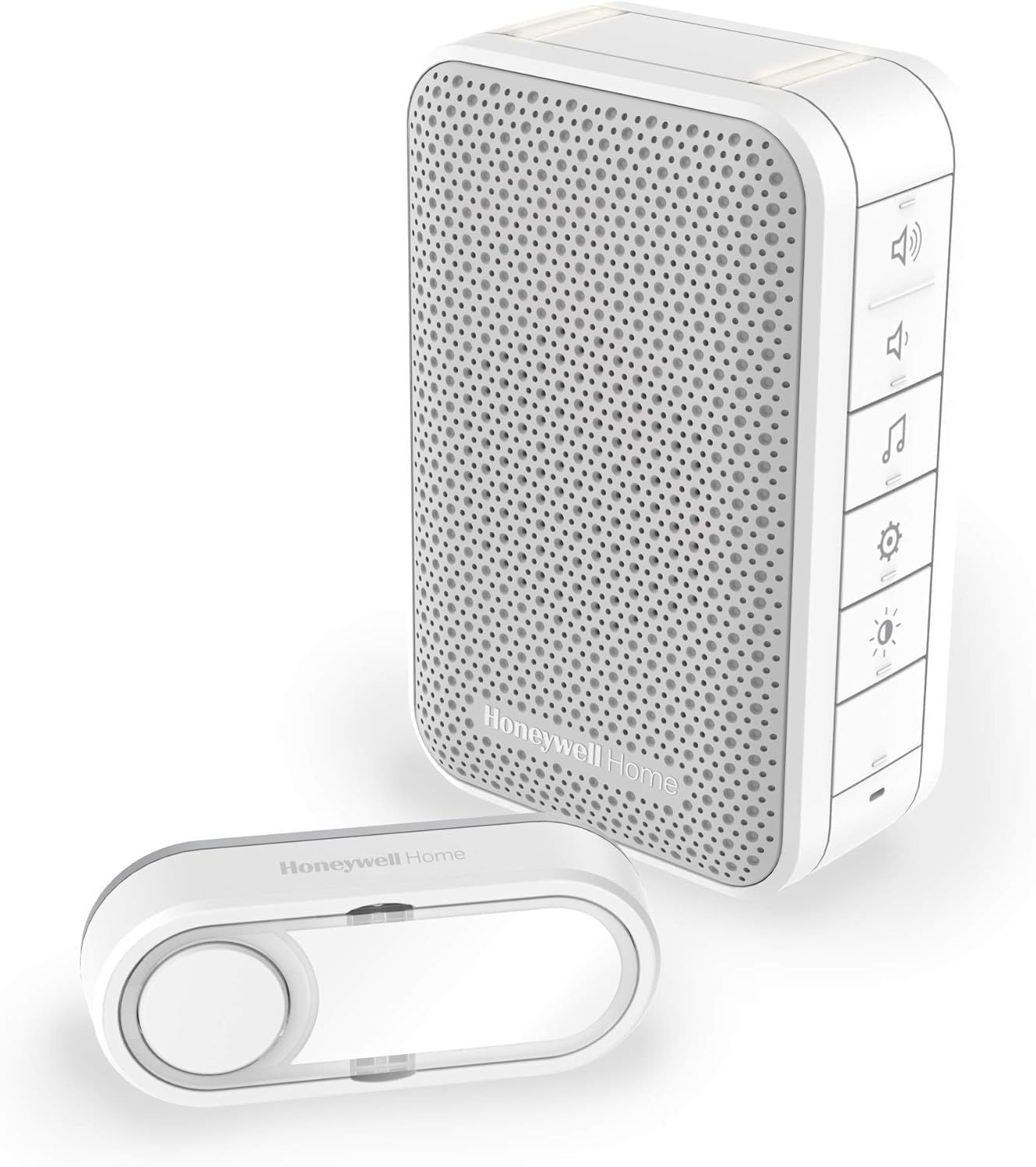 DC313S Wireless Bell Set, 6 Tones, 84 dB LED Flash Volume Control, White, 150 m