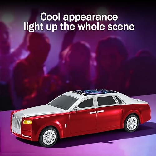 Miniatura 3 de Colección de altavoces Bluetooth modelo de automóvil Altavoces inalámbricos portátiles con sonido HD, luces LED de fiesta, radio FM, TWS estéreo,