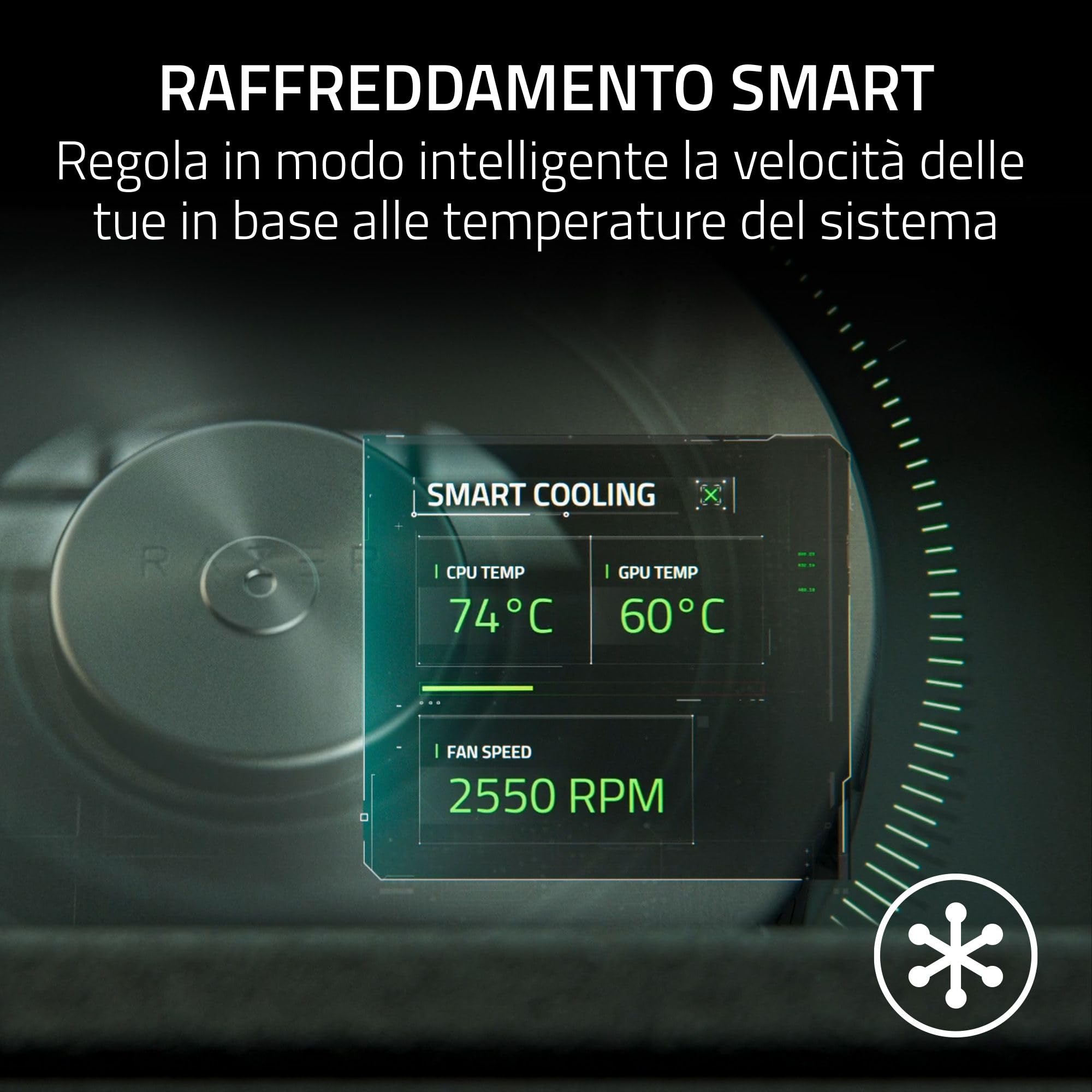 Razer Laptop Cooling Pad 14'-18' Intelligente a Pressione Ermetica Nero