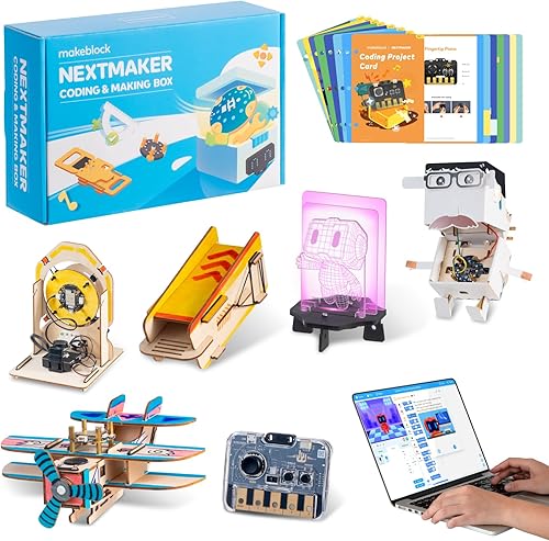 Makeblock Nextmaker - Kit de codificación 6 en 1, kits STEM para niños de 8 a 10 años, codificación para niños con cursos en línea gratuitos,