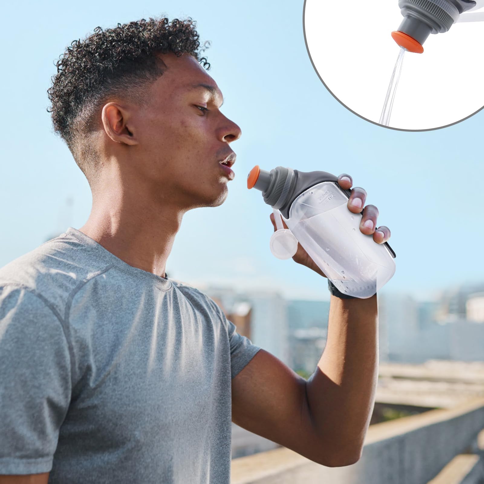Borraccia Piccola Per Corsa 250 Ml, Senza BPA, A Prova Di Perdite, Con Clip, Per Jogging E Sport - 2