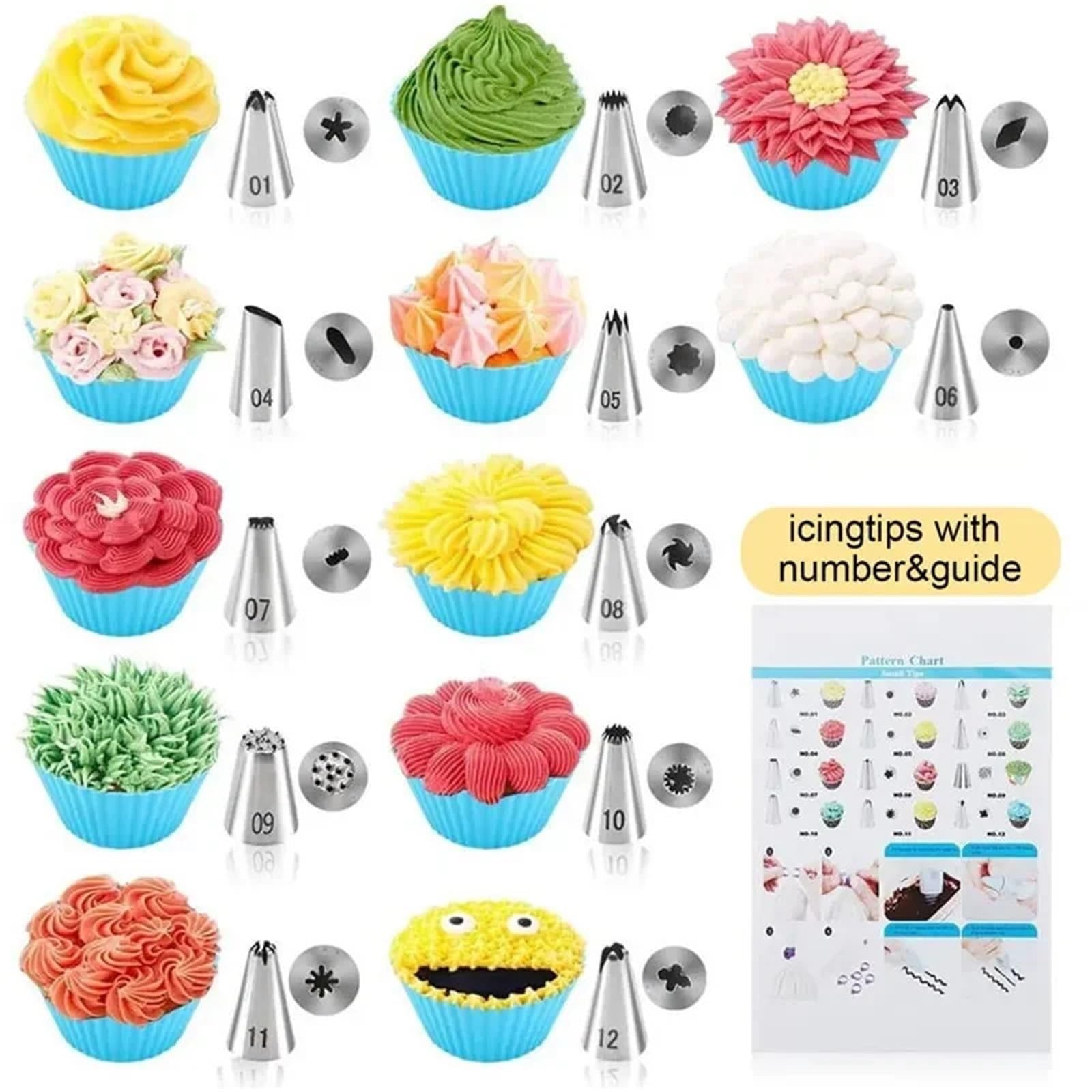 Kit De DecoracióN De Tartas Set de decoración Pasteles 85 Piezas: Incluye Utensilios for Decorar, boquillas for Manga pastelera y Base giratoria para Tartas