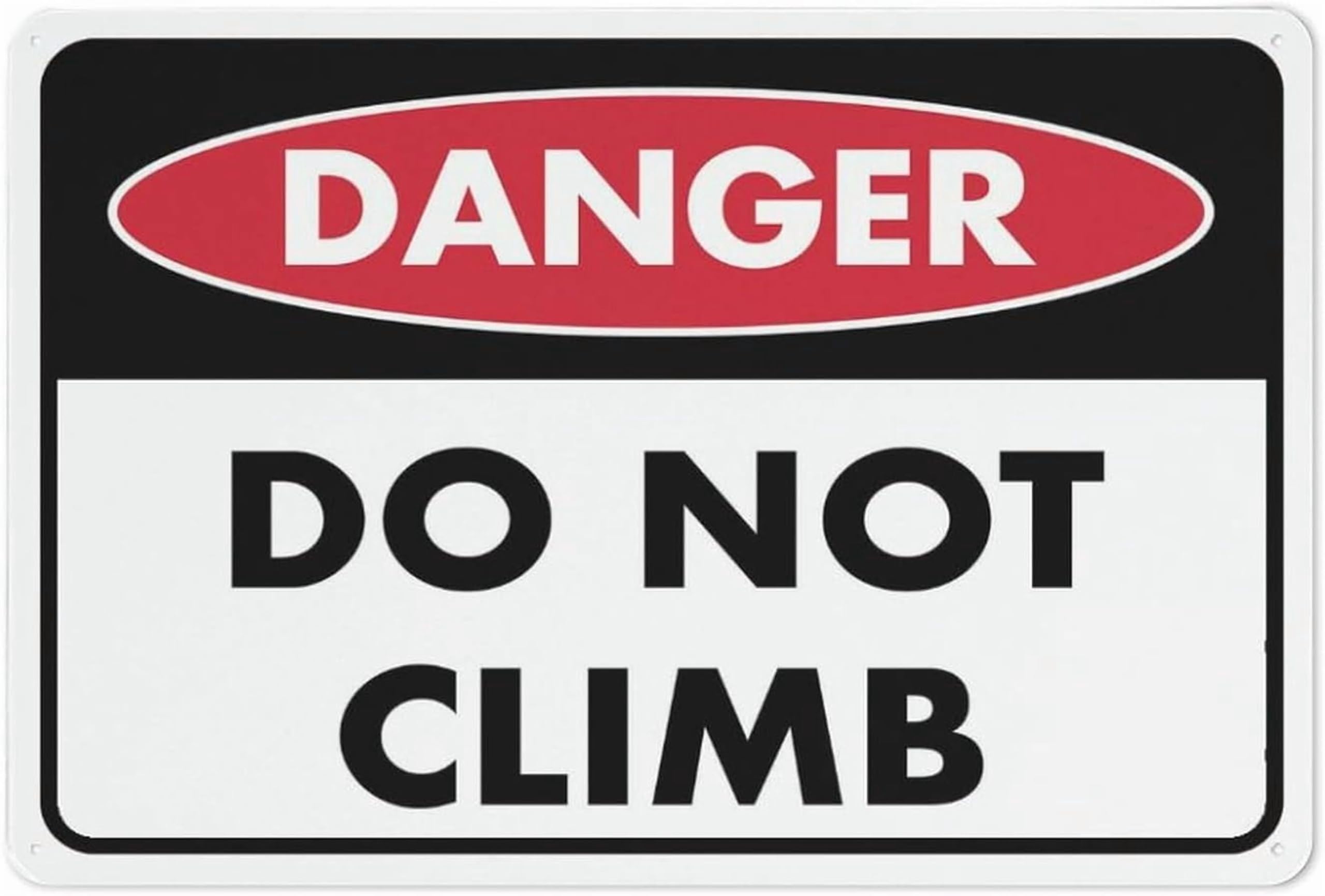 (2-Pack) Metal Tin Sign Danger Do Not Climb Sign Signs Outdoor, Uv Printed 12 X 8 In, Weatherproof And Security Signs