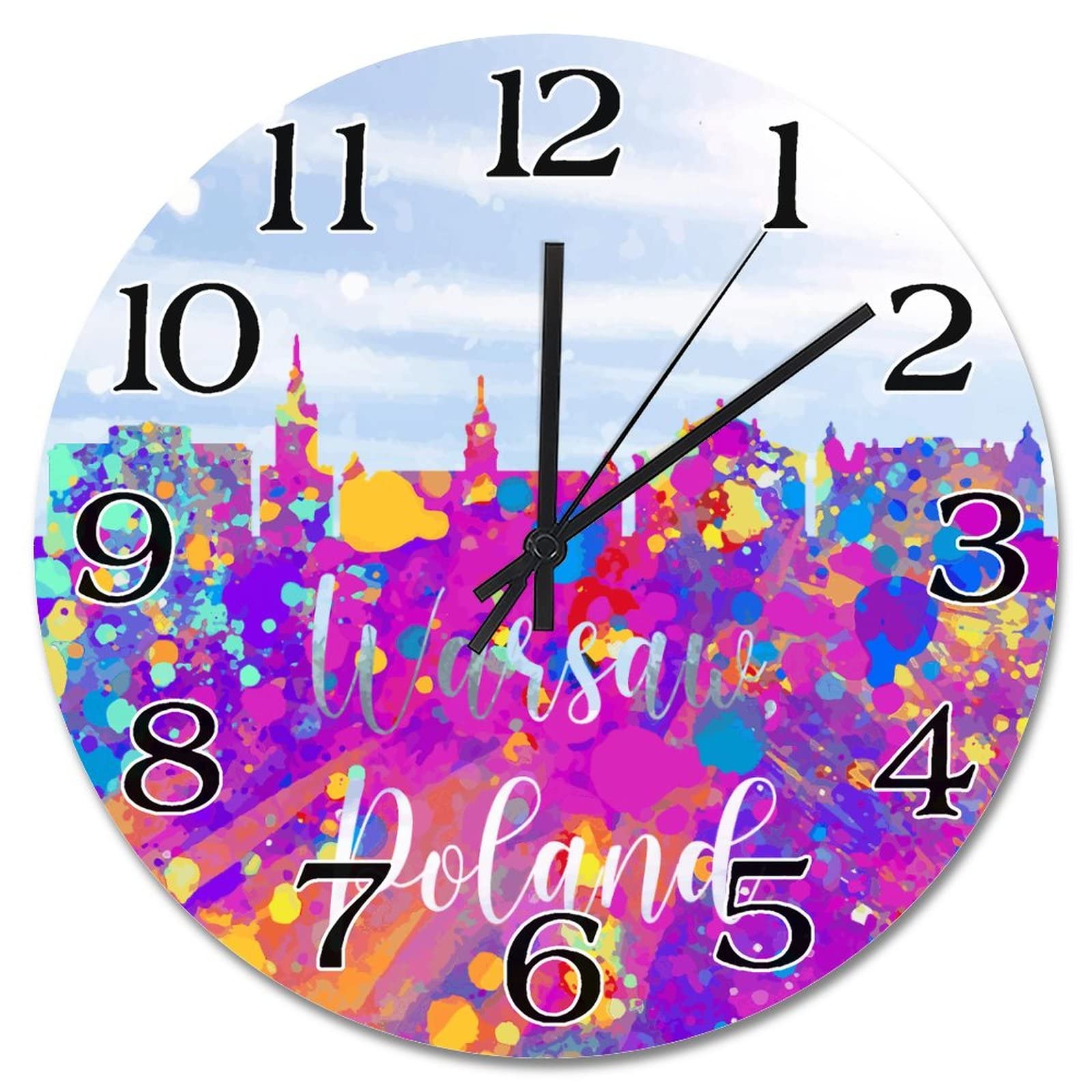 Horloge murale en bois 38 cm moderne à piles pour votre salon