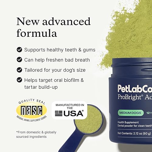Miniatura 9 de PetLab Co. ProBright Advanced Polvo dental Ambientador de aliento de perro Limpieza de dientes fácil Se dirige al sarro y el mal aliento El