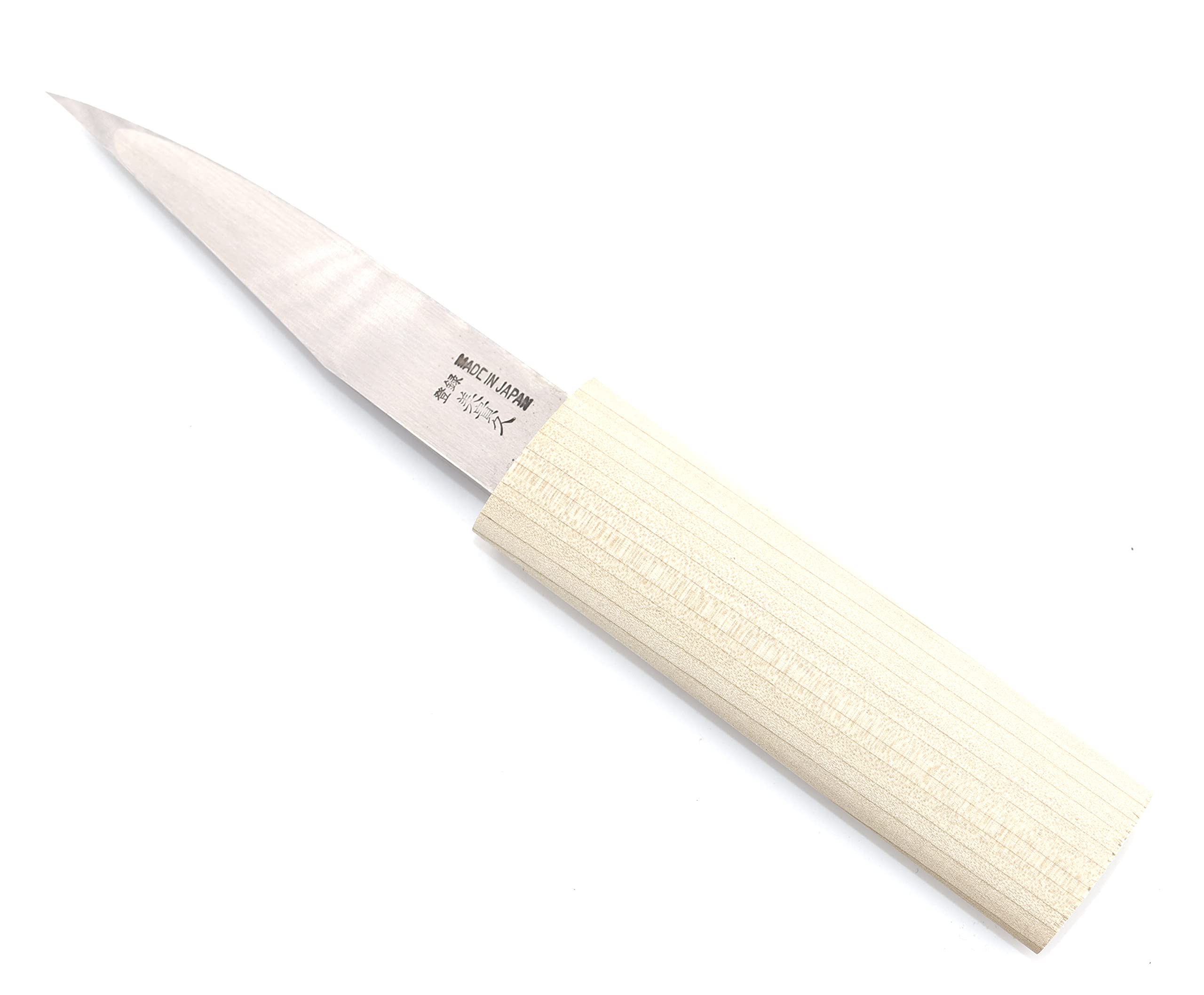 Couteau Artsianal Japonais Kiridashi Greffoir Bouture Lame Courbe Carbone - Forgé à la Main au Japon (Polie)