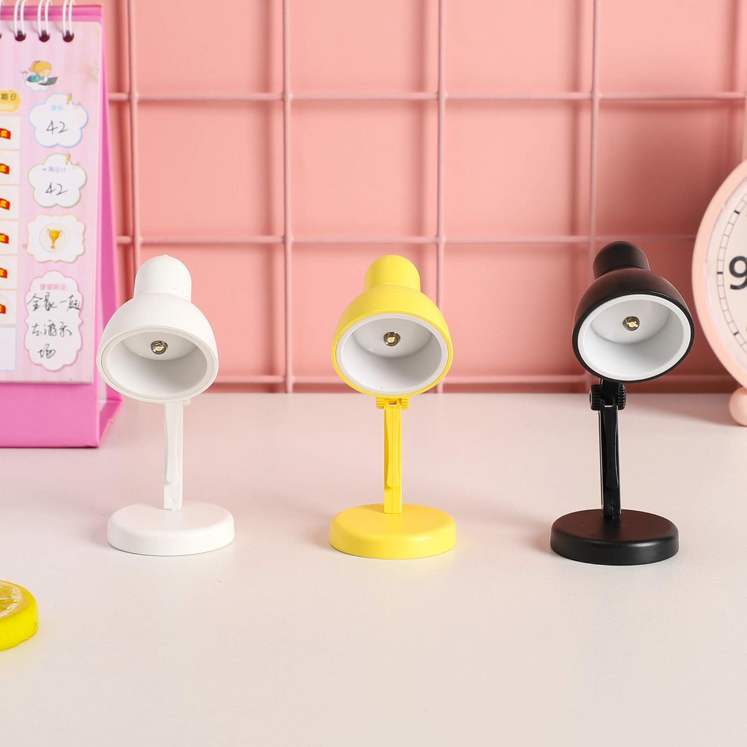 2 Pack LED Mini Table Lamp Fold-able Night Reading Book Lamps for Home Room Computer Night Lights Eye Protections, for Night Study Travel Portable - LD02 White