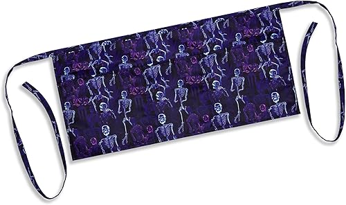 Miniatura 2 de Plum Hill Delantal de cintura de Halloween con bolsillos, medio delantal de esqueletos para mujer, camarera, servidor, profesor, cocina, Varios