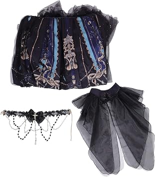 Gothic Lolita Dress Victorian Dress Women Black Princess Cosplay Costume Kawaii Clothing Girls Lolita JSK Color Full Set, Size 3XL