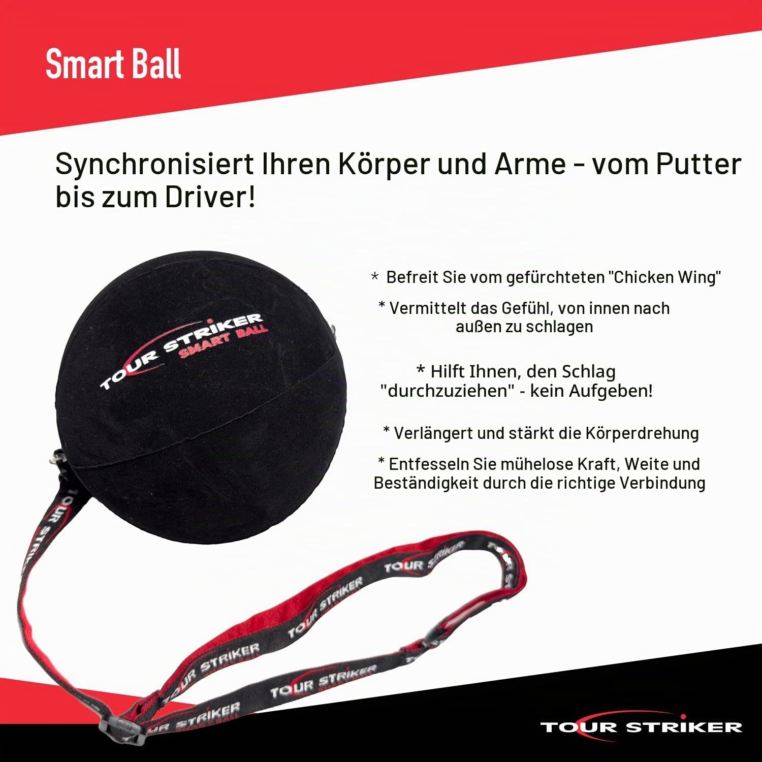 Tour Striker Unisex Smart Ball, Schwarz
