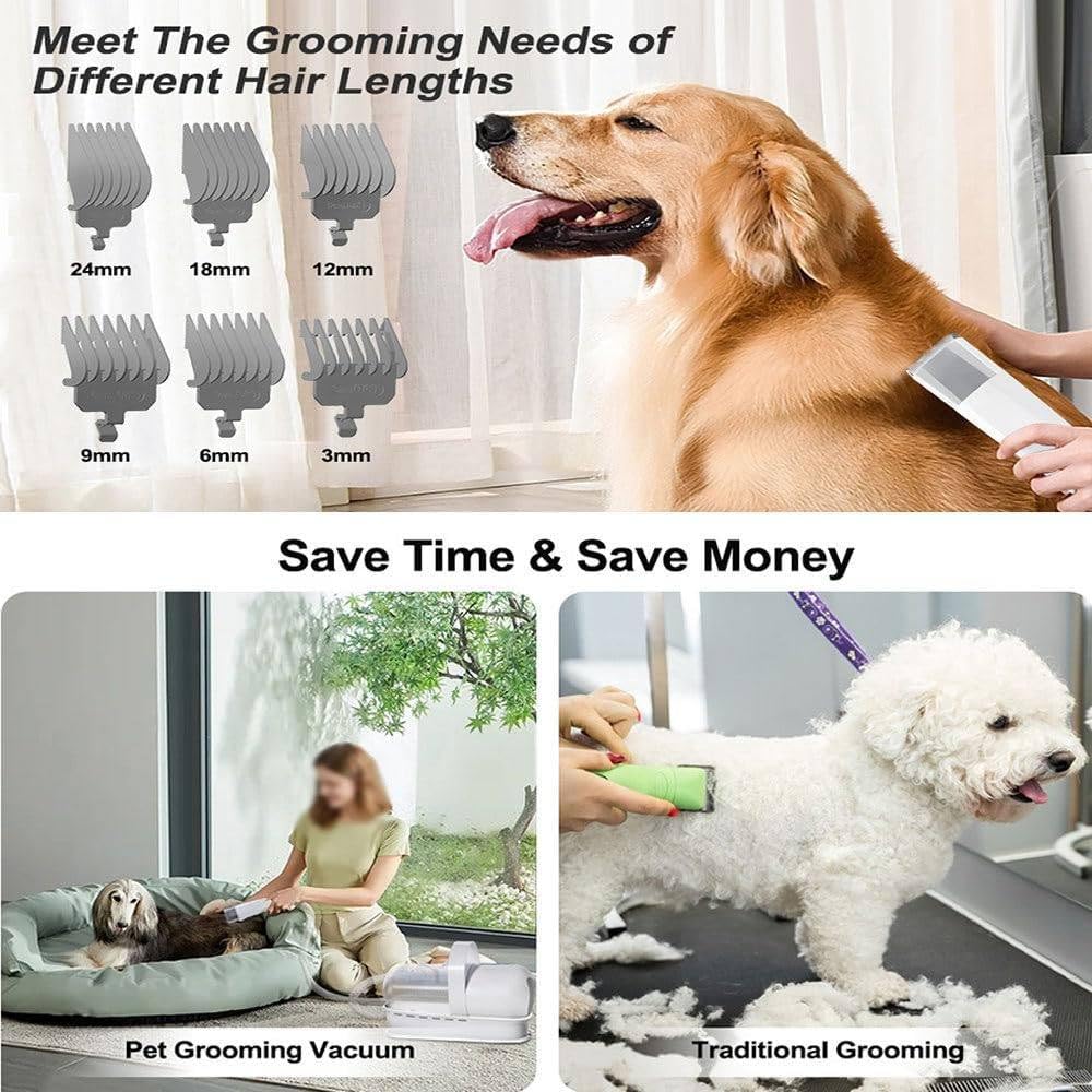 Kit di Toelettatura per Animali 7 in 1 con Aspiratore | Kit per La Toelettatura del Cane | Aspiratore Potente 13000pa | Ideale per Cani E Gatti: Toelettatura E Gestione della Muta