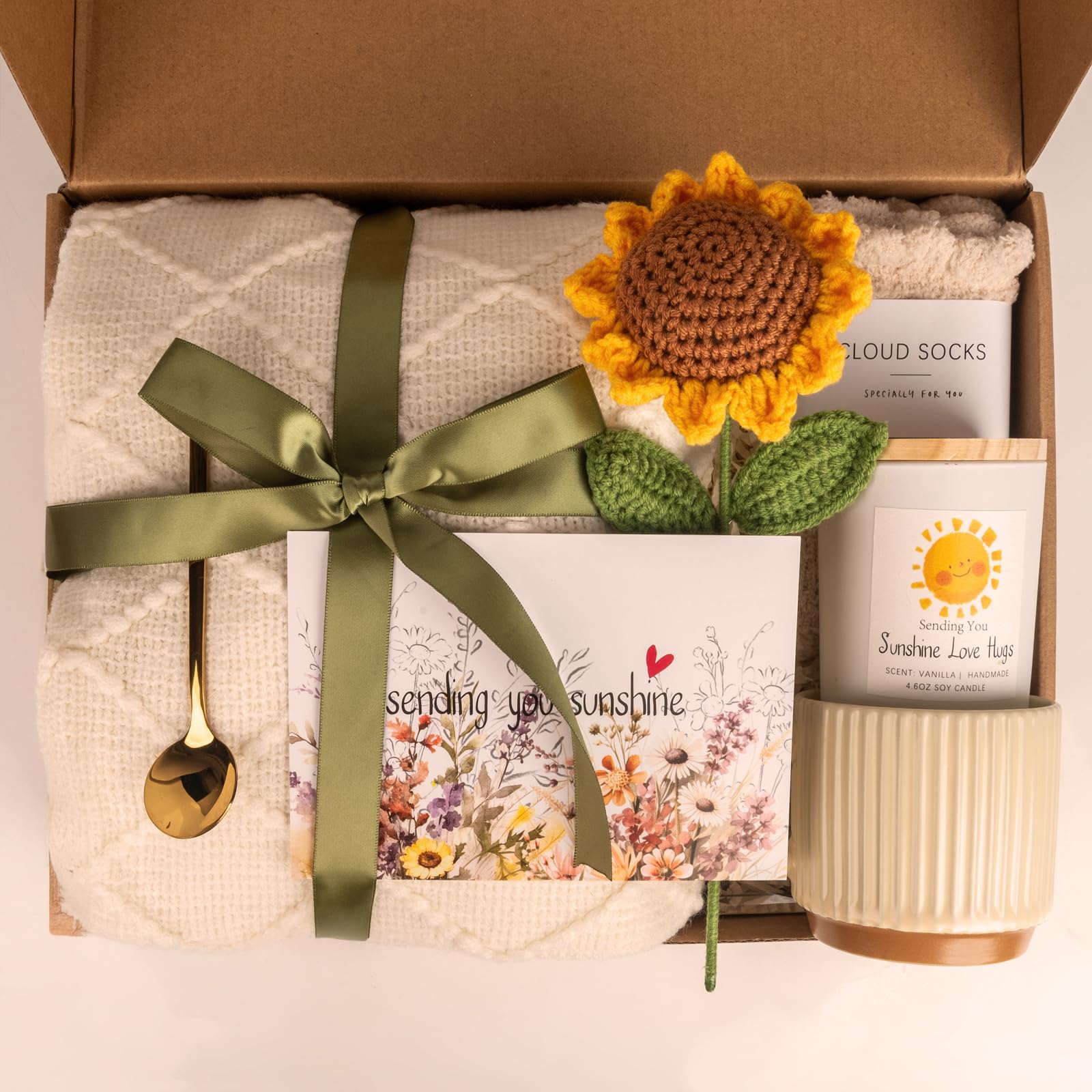 Anforsun Cestas de regalo únicas para mujeres con diseño de girasol, diseño de girasol, diseño de girasol, ideal para regalar a tu mejor amiga 2
