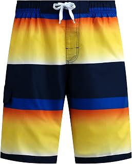 Kanu Surf Men's Standard Bellaire Swim Trunks (Regular & Extended Sizes), Waterfront Navy/Orange, X-Large