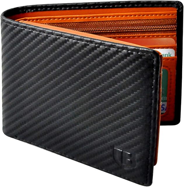 BIAL Mens Wallet, RFID Blocking Wallet, Wallets Mens, Bifold Wallet, Flip Wallet, Wallets for Men, Slim Bifold Wallet, 2 ID Window Wallet, Superfine Fiber PU Synthetic Leather