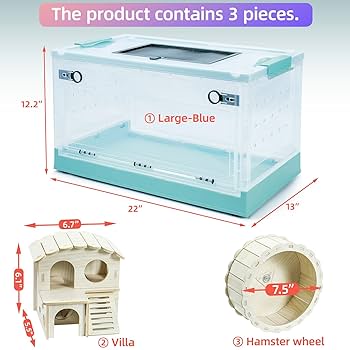 Amazon.com : Hamsters Cage Large, Foldable Portable 360