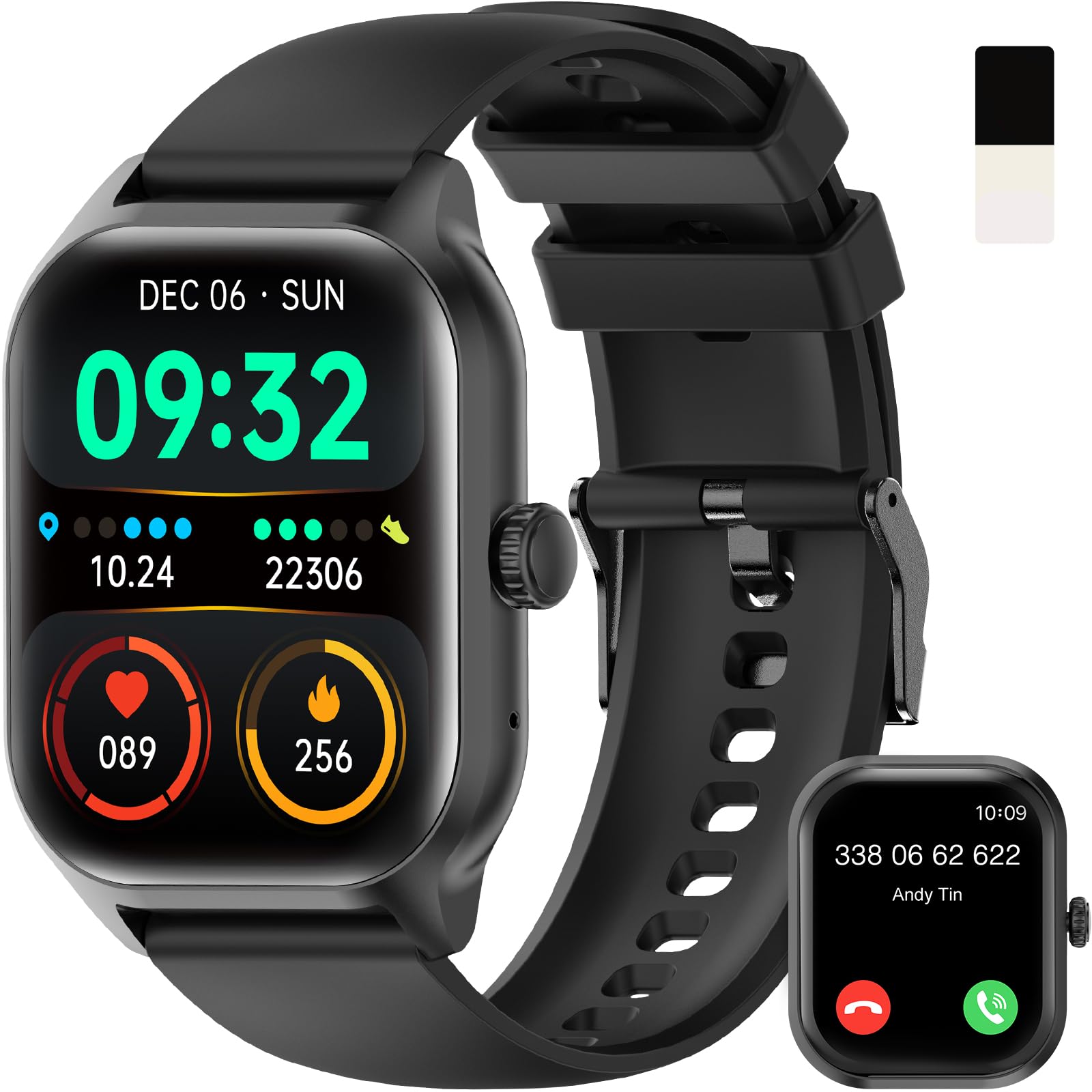zaisia Smartwatch Uomo Donna con Chiamare/Rispondere, 2.01" Molteplici Modalità Sportive Orologio Smartwatch con Contapassi/Sonno/Cardiofrequenzimetro, IP68 Orologio Intelligente per Andorid iOS
