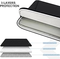 Vista 3 de Funda para laptop de 15.6 pulgadas, a prueba de golpes, funda protectora para computadora con bolsillo para accesorios, resistente al agua, bolsa