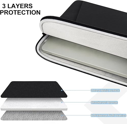 Miniatura 3 de Funda para laptop de 15.6 pulgadas, a prueba de golpes, funda protectora para computadora con bolsillo para accesorios, resistente al agua, bolsa de