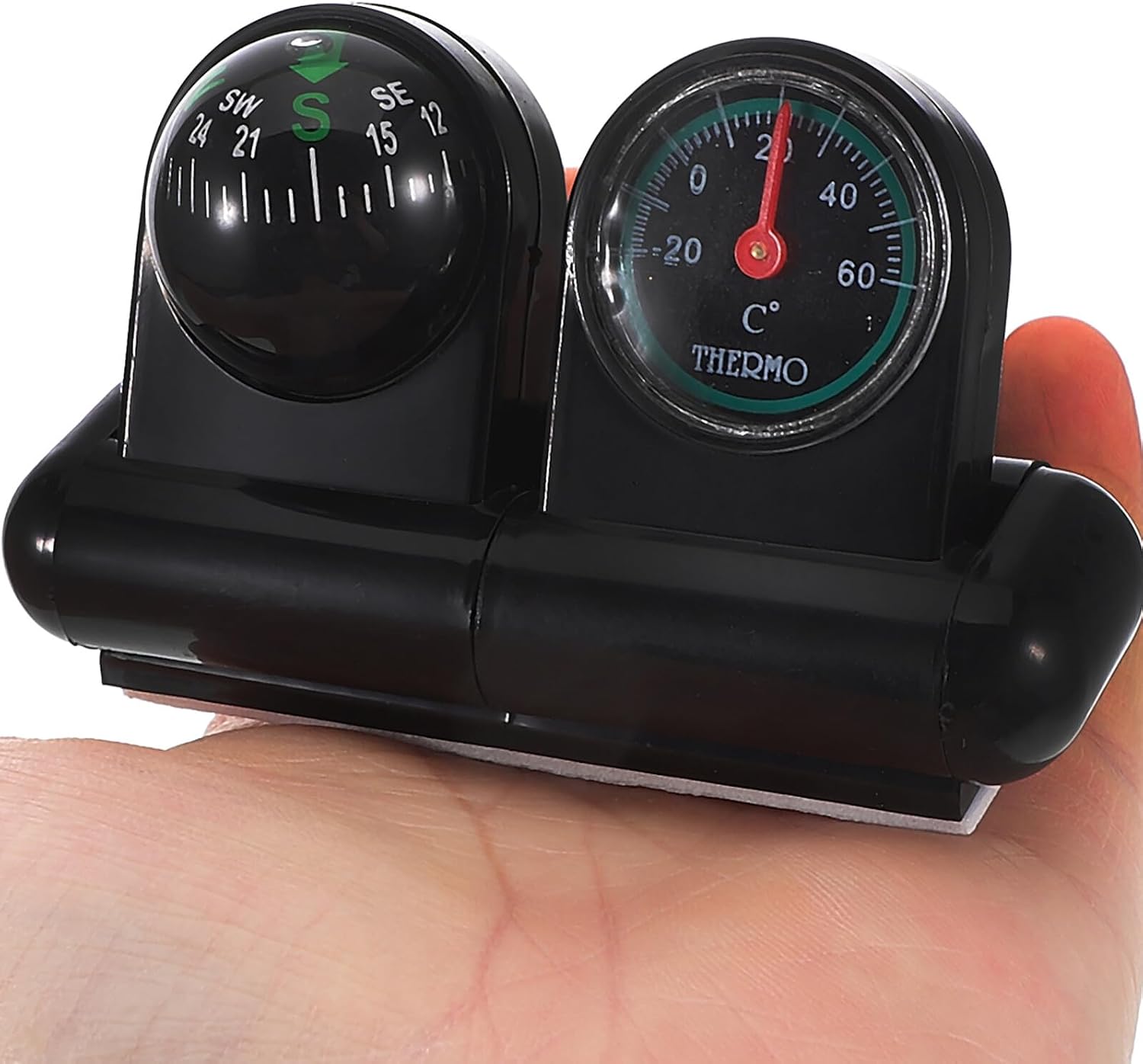 Zerodeko Car Thermometer Compass Ball Dual-Function Automotive Dashboard Compass with Temperature Display for Vehicle Navigation and Interior Decoration
