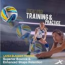 Vector X 18 Panel Flame Rubber Hand Stitched Indoor/Outdoor Volleyball with Latex Bladder, White-Blue-Yellow, Size: 4 (Suitable for Practice/Match/Beach) + Free Air Needle gallery image