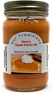 Nana's Sweet Potato Pie, Soy Candle - 16 Oz. Mason Jar